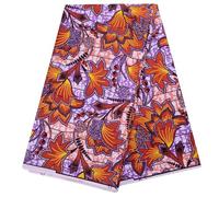 Xiaohuagua Tissu africain Batik Ankara cire impression Kente bronze or estampage tissu 6 Yards