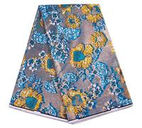 Xiaohuagua Tissu imprimé africain de 3 Yards tissu bronzant brillant pour les réunions de famille