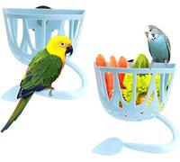 Xiaohui887 Lot de 2 mangeoires à oiseaux pour perroquet, légumes et fruits, mangeoire multi-usages pour oiseaux, cage à suspendre, articles quotidiens