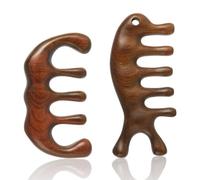 Xiaohui887 Lot de 2 peignes de massage pour cuir chevelu, antistatiques en bois naturel à dents larges, peigne de massage gua sha pour la croissance des cheveux, cadeau pour femme