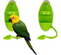 Xiaohui887 Lot de 2 porte-gobelets en plastique pour mangeoire à oiseaux - Accessoires pour cage à fruits - Perroquet debout