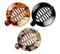 Xiaohui887 Lot de 3 peignes à cheveux banane en résine, pinces à cheveux en queue de poisson, peignes latéraux et pinces rondes pour queue de cheval adaptés pour les femmes et les filles.