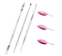 Xiaohui887 Lot de 3 stylos de sculpture d'ongles en acier inoxydable 3D pour nail art, outil de sculpture à double pointe pour vernis à ongles à double tête, outils de conception pour salon de maison
