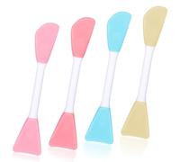 Xiaohui887 Lot de 4 pinceaux en silicone pour masque facial avec spatule double face et applicateur de masque de boue, adaptés pour les masques de sommeil et les lotions corporelles.