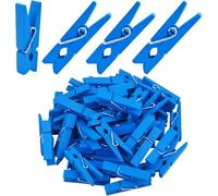 Xiaohui887 Lot de 50 mini pinces à linge en bois bleu pour accrocher des photos