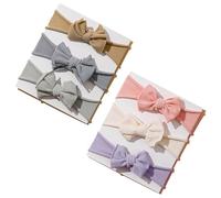 Xiaohui887 Lot de 6 bandeaux en nylon doux pour bébé fille, nœud papillon, convient pour les nouveau-nés et les nourrissons