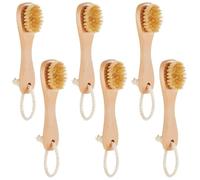 Xiaohui887 Lot de 6 brosses de nettoyage exfoliantes en bois à poils naturels pour déboucher les pores