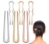 Xiaohui887 Lot de 6 épingles à cheveux françaises vintage en métal doré et argenté en forme de U pour femmes et filles, accessoires de coiffure de mariage