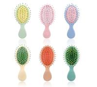 Xiaohui887 Lot de 6 mini brosses humides, brosse lissante de voyage, convient à la plupart des types de cheveux, multicolore