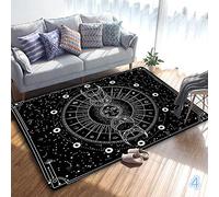 XIAOHUKK Autel Tarot Fête Magique Lune Sorcellerie Satan Zone Tapis Gothique Décoration Fantôme Étoile Lune Mystère Tapis Sorcellerie