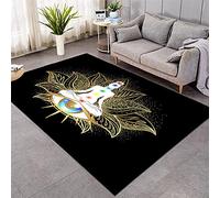 XIAOHUKK Tapis de Salon Zen Seven Vein Theme Rectangular Area Carpet Coloré Tapi Flower of Life Tapis de Sol géométrique