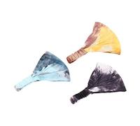 Xiaojikuaipao Lot de 3 bandeaux turban extensibles anti-transpiration pour femme - Accessoires de maquillage - Jaune et noir