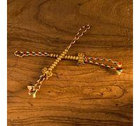 Xiaojikuaipao Perles de prière tibétaines authentiques en forme de compteur bouddhiste pour la fortune et la santé - Cloche et Vajra le en cuivre fabriquées à la main - 16 cm