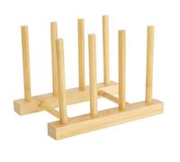 XIAOJING0 1 Pièce Porte Organisateur Assiette,Support Couvercle Bois,Egouttoir Vaisselle Bois,Rangement Placard Couvercle,pour Cuisine,Livres,Verres à vin,Les égouttoirs,Les CD (3 Emplacements)
