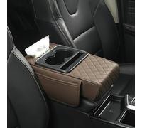 XIAOJINJU Boîte d'accoudoir pour véhicules universelle avec housse en cuir PU, boîte de repose-bras de voiture avec poches organisatrices, coussin de console centrale, housse de boîte de repose-bras