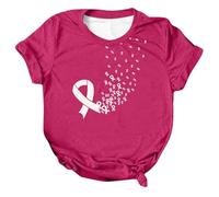 Xiaojiu Arc-en-Ciel T-Shirt Pas Cher Haut, Pull Octobre Rose Femme T Shirt Adulte Octobre Rose Tee Shirt Femme Humour The Top Sexy Top Chic Et Élégant Blanc XXL