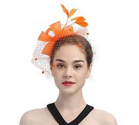 Xiaojiu Bandeau Avec Voilette Cravate Grise Homme Chapeaux Pour Femmes Fascinators Womens Bow Top Hat For Tea Party Cocktail Ball Wedding Church Batterie Électronique (B, One Size)