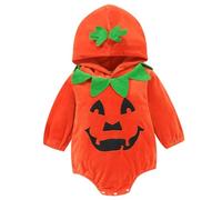 Xiaojiu Citrouille Halloween Déguisement, Chauve Souris Bébé Garçon 0-3 Mois Costume Militaire Enfant Panoplie De Policier Déguisement Bébé Halloween 6 Mois Pyjama Velour Nourrisson, 3-6