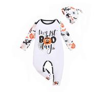 Xiaojiu Citrouille Halloween Déguisement, Chauve Souris Bébé Garçon 0-3 Mois Costume Militaire Enfant Panoplie De Policier Déguisement Bébé Halloween 6 Mois Pyjama Velour Nourrisson, 3-6