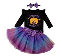 Xiaojiu Citrouille Vêtements Bébé Halloween, Premier Bébé D'Halloween Costume Annee 80 Fille Robe Princesse Fille Belle Déguisement Tête De Mort Garçon Jupe 5 A Nourrisson 3-6 mois