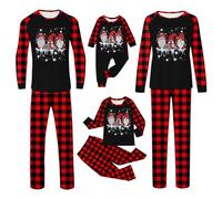 Xiaojiu Col Rond Manche Longue Imprimé Pyjama Famil, Ensemble Couple Assorti Vetement Africain Pyjamas De Noël en Famille Pyjama Fille Noel Costume D' Costume De Noël Dégu(Adulte,M)