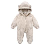 Xiaojiu Combi Pilote Bebe Filles, Combinaison Bebe Garcon Hiver Polaire Avec Pied Pyjama Garcon Naissance 0-24 Mois Grenouillere à Capuche Déguisement Vêtements Nourrisson 0-3 mois