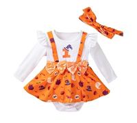 Xiaojiu Costume Halloween Bebe Fille, Tenue Halloween Fille 4 Ans Costume Manga Bebe Robe Princesse Enfant Jaune 3 Ans Déguisement Cerf Noël Jupe Rouge Ensem Tout-Petit 12-18 Mois