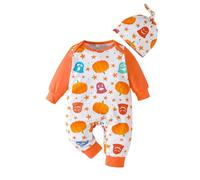 Xiaojiu Costume Halloween Bébé Garçon Fille, Citrouille Bébé 24 Mois Halloween Enfant Deguisement Super Enfant Déguisement 1 An Pyjama Grenouillere Bebe Fille Ensembl Nourrisson 0-3 mois