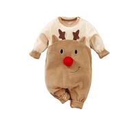 Xiaojiu Costume Mon Premier Mon Premier Noël Bebe Noel Bebe Naissance,Deguisement Princesse Fille Vetements Pyjama Bebe Fille Garcon Noel Tenue Noel Costume Enfant Deguis(Brun-58,12-18 mois)