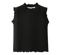 Xiaojiu Débardeur en Léger pour Filles Parfait pour La Saison Estivale avec Une Délicate Bordure Décorative Buste Confortable Et Idéal Les Jeunes Enfants De Un À Dix Ans Noir 12-24 Mois