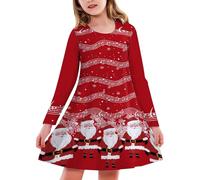 Xiaojiu Déco De Noël Pull Fille 10 Ans Christmas Pijama Famille Assortie Noel,Anniversaire Bébé 1 an Jupon sous Robe Enfant Turban Bebe Fille Tenue Noel Garcon 2 Tutu Dan(Rouge-123,10-13 Ans)