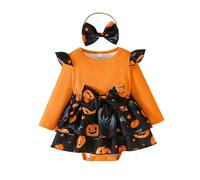 Xiaojiu Déguisement Chauve Souris Fille Tenue, Mon Premier Halloween Fille Costume Bébé Citrouille 2 Anniversaire 1 Ans Tutu Deguisement 24 Mois Jupe Patineuse Tout-Petit 12-18 Mois