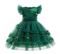 Xiaojiu Deguisement Noel, Ensembl Bebe Tenu Cosplay Robe Enfant Princesse Ensemble Fille 3 Ans Anniversaire Deguisement Sorciere Enfant Jupe en Jean Fille 12 Ans Tutu Vert(, 8-9)