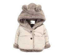 Xiaojiu Doudoune à Capuche Fourrure Jacket, Doudoune sans Manche Gilet Blouson Moto Enfant Cape De Pluie Poussette Universelle Tenue Bebe Shooting Photo Garcon Veste sans Manc Nourrisson 6-12 Mois