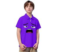 Xiaojiu Enfant À Boutons Col Classique pour Garçons Et Adolescents Haut Décontracté D'Été avec Style Gentleman pour Toutes Occasions Violet 5-6 Ans