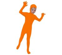 Xiaojiu Enfant complet en élasthanne pour garçon combinaison de spectacle scénique pour enfants vêtement de danse et fête(Orange, 13-14 ans)