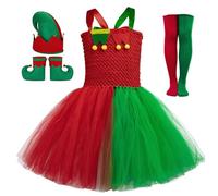 Xiaojiu Enfant Deguisement Noël, Tenue Anniversaire Fille 1 an Robe Princesse Bebe Rouge Robe Anniversaire 11 Ans Pyjama Squelette Enfant Jupe Rose Tutu Danse Classique FI Tout-Petit 2-3 Ans