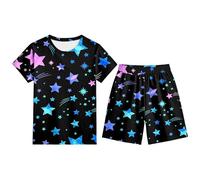 Xiaojiu Enfant Ensemble d'été enfant utile et confortable pour filles short et top à imprimé floral set décontracté polyvalent pour quotidien été(Fille, 13-14 ans)