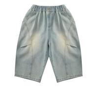 Xiaojiu Enfant Pantalon Décontracté pour Garçon en Jean Léger Et Robuste Élastique Parfait pour L’ Été Et Les Activités Quotidiennes Durabilité Assurée (Bleu, 13-14 Ans)