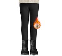 Xiaojiu Enfant Pantalons Doublés en Polaire pour Filles | Confort Thermique Et Libertés De Mouvement pour l'hiver | Tenue Extérieure Idéale Noir 4-5 Ans