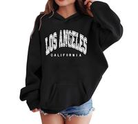 Xiaojiu Enfant Sweat À Capuche Décontracté pour Filles - Sweat-Shirt Surdimensionné avec Poche en Polaire Version Confortable Et Tendance 6-7 Ans Noir