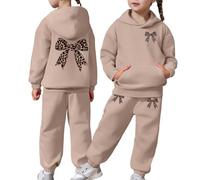 Xiaojiu Enfant Sweat À Capuche Et Pantalon À Manches Longues pour Enfant - Ensemble Décontracté Tendance pour Filles Et Garçons Chaussettes Style Confort Thermique Brun 4-5 Ans