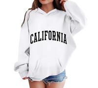 Xiaojiu Enfant Sweat à Capuche Manches Longues pour Filles garçons Doux Graphique Enfant Pulls Mignons vêtements Filles garçonne Confortable Unisexe Coton Mode décontracté(Blanc, 5-6 Ans)