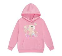 Xiaojiu Enfant Sweat-Shirt À Capuche Fille avec Impression Lapin Mignon Vêtement Chaud Décontracté pour Activités Extérieures en Automne Et Hiver Rose 10-11 Ans
