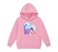 Xiaojiu Enfant Sweat-Shirt À Capuche pour Fille avec Impression Dinosaure Vêtement Décontracté Chaud Et Doux pour Activités Extérieures Hivernales Et Jeux Confortables Rose 8-9 Ans