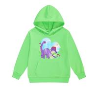 Xiaojiu Enfant Sweat-Shirt À Capuche pour Fille avec Impression Dinosaure Vêtement Décontracté Chaud Et Doux pour Activités Extérieures Hivernales Et Jeux Confortables Vert 8-9 Ans