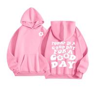 Xiaojiu Enfant Sweats À Capuche Et Sweats pour Filles - Pulls d'hiver Chaleureux Imprimés avec Manches Longues Et Poche Tenue Décontractée Douce Adaptée À L'Âge 2- Ans Rose 10-11 Ans