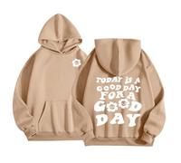 Xiaojiu Enfant Sweats À Capuche Et Sweats pour Filles - Pulls d'hiver Chaleureux Imprimés avec Manches Longues Et Poche Tenue Décontractée Douce Adaptée À L'Âge 2- Ans Brun 4-5 Ans