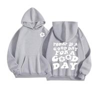 Xiaojiu Enfant Sweats À Capuche Et Sweats pour Filles - Pulls d'hiver Chaleureux Imprimés avec Manches Longues Et Poche Tenue Décontractée Douce Adaptée À L'Âge 2- Ans Gris 5-6 Ans