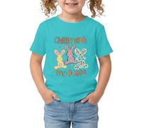 Xiaojiu Enfant Tee-Shirt À Manches Courtes pour Filles Motif Lapin De Pâques Style Décontracté Estival Col Rond Doux Idéal pour Le Quotidien Et Les Activités Scolaires Vert 10-11 Ans